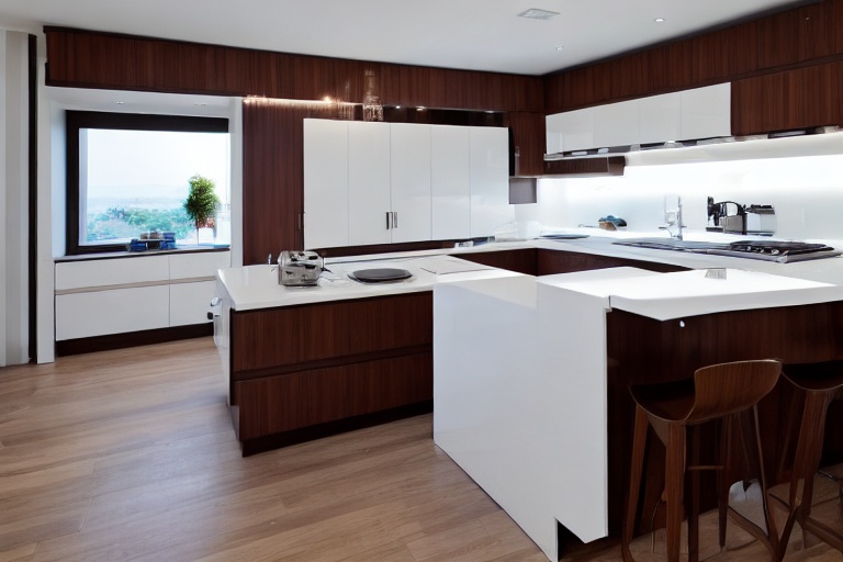 Intrahome Iris Modern 3 χρώμα Λευκό Λακέ Πάνω & Καρυδιά Κάτω έπιπλα κουζίνας 10 Μέτρα συνολικα τρέχον μέτρα Intrahome-65650884