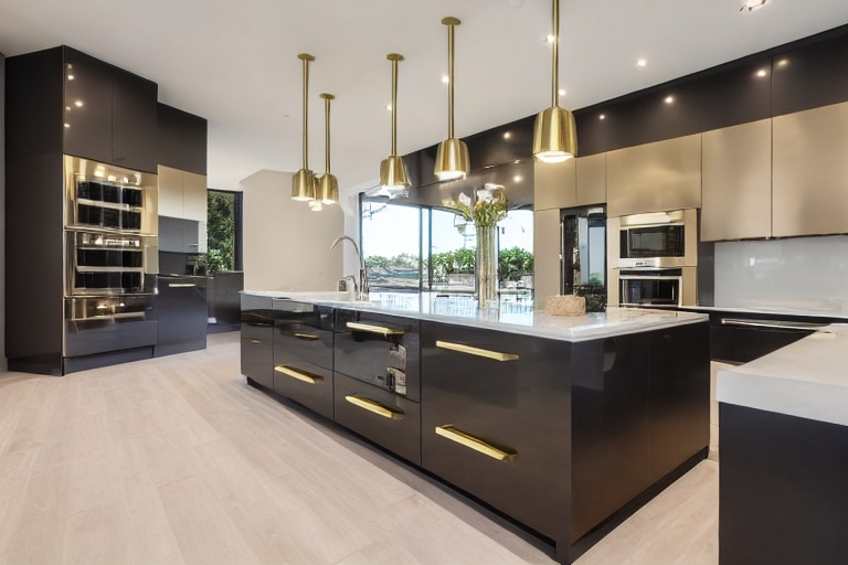 Intrahome Alkyoni Home 3 χρώμα Βουρτσιστός Ορείχαλκος έπιπλα κουζίνας 10 Μέτρα συνολικα τρέχον μέτρα Intrahome-65650827