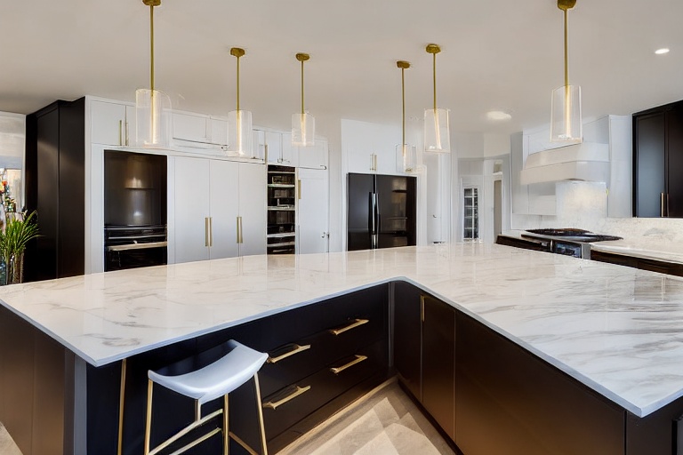 Intrahome Santorini Modern 3 χρώμα Βουρτσιστό Χρυσό έπιπλα κουζίνας 10 Μέτρα συνολικα τρέχον μέτρα Intrahome-65650724