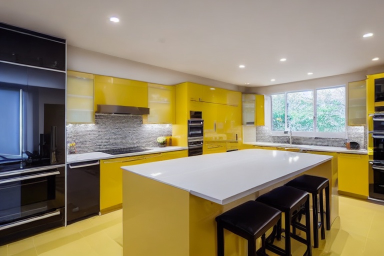 Intrahome Santorini Lux 3 χρώμα Λακέ Μουσταρδί έπιπλα κουζίνας 10 Μέτρα συνολικα τρέχον μέτρα Intrahome-65650713