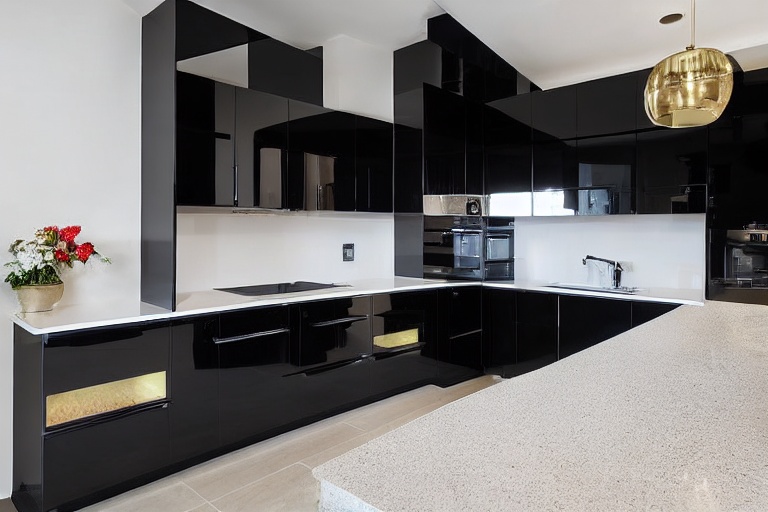 Intrahome Kyma Classic 3 χρώμα Λακέ Μαύρο Γυαλιστερό έπιπλα κουζίνας 10 Μέτρα συνολικα τρέχον μέτρα Intrahome-65650705