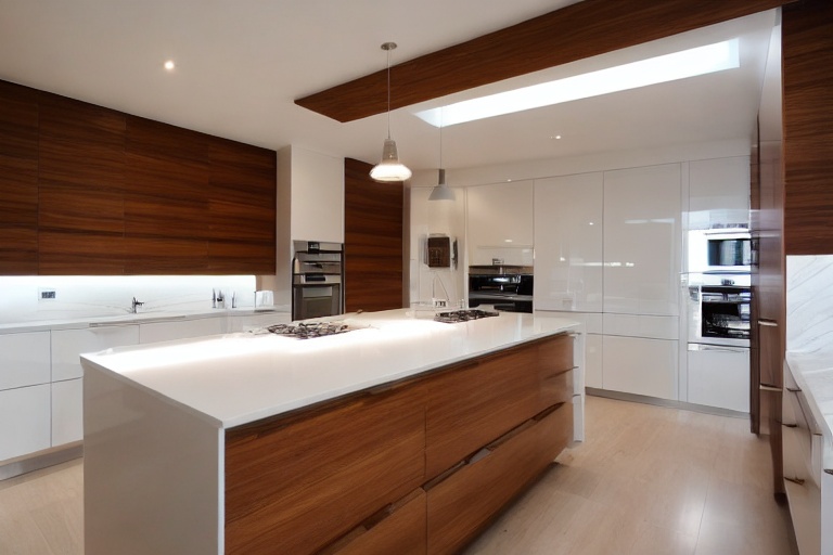 Intrahome Domus Elegance 3 χρώμα Λευκό Λακέ Πάνω & Καρυδιά Κάτω έπιπλα κουζίνας 10 Μέτρα συνολικα τρέχον μέτρα Intrahome-65650599
