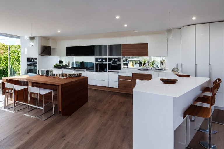 Intrahome Vertex Modern 3 χρώμα Λευκό Λακέ Πάνω & Καρυδιά Κάτω έπιπλα κουζίνας 10 Μέτρα συνολικα τρέχον μέτρα Intrahome-65650544