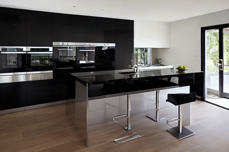 Intrahome Matrix Home 3 χρώμα Λακέ Μαύρο Γυαλιστερό έπιπλα κουζίνας 10 Μέτρα συνολικα τρέχον μέτρα Intrahome-65650527