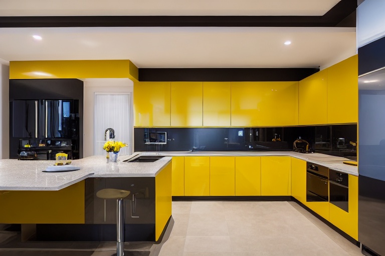 Intrahome Matrix One 3 χρώμα Λακέ Μουσταρδί έπιπλα κουζίνας 10 Μέτρα συνολικα τρέχον μέτρα Intrahome-65650515