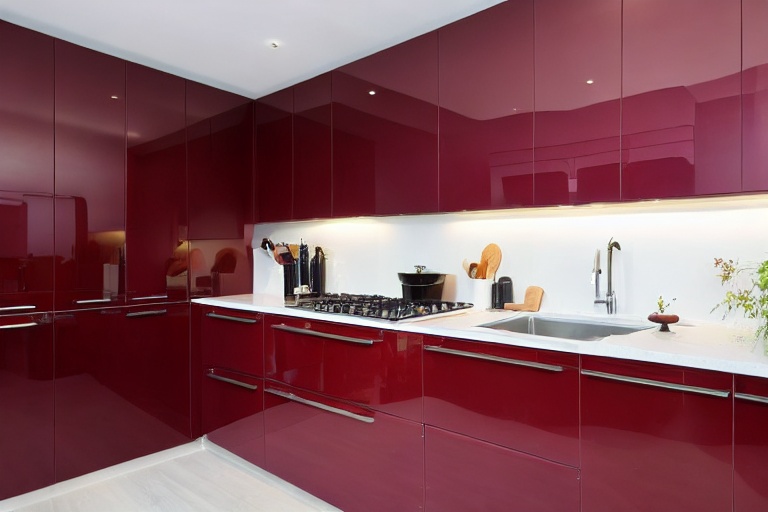 Intrahome Pearl Concept 3 χρώμα Λακέ Μπορντό έπιπλα κουζίνας 10 Μέτρα συνολικα τρέχον μέτρα Intrahome-65650461