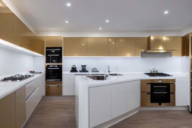 Intrahome Napoli Classic 4 χρώμα Ορείχαλκος & Λευκό Λακέ έπιπλα κουζίνας 10 Μέτρα συνολικα τρέχον μέτρα Intrahome-65650325
