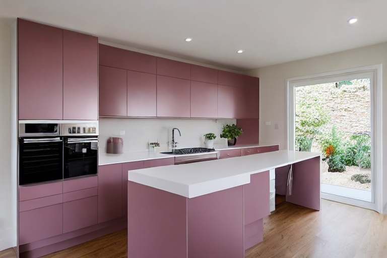 Intrahome Napoli Modern 4 χρώμα Λακέ Σκονισμένο Ροζ έπιπλα κουζίνας 10 Μέτρα συνολικα τρέχον μέτρα Intrahome-65650324