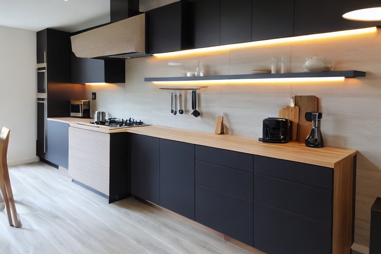 Intrahome Roma Studio 4 χρώμα Μαύρο Ματ Πάνω & Δρυς Κάτω έπιπλα κουζίνας 10 Μέτρα συνολικα τρέχον μέτρα Intrahome-65650300