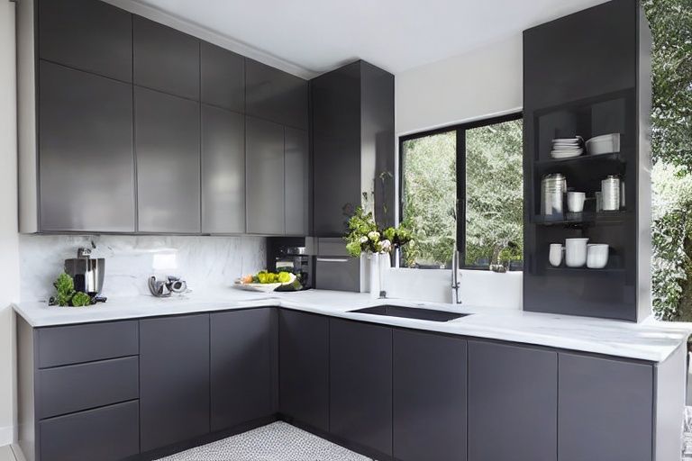 Intrahome Luna Modern 4 χρώμα Λακέ Γκρι Σκούρο έπιπλα κουζίνας 10 Μέτρα συνολικα τρέχον μέτρα Intrahome-65650264