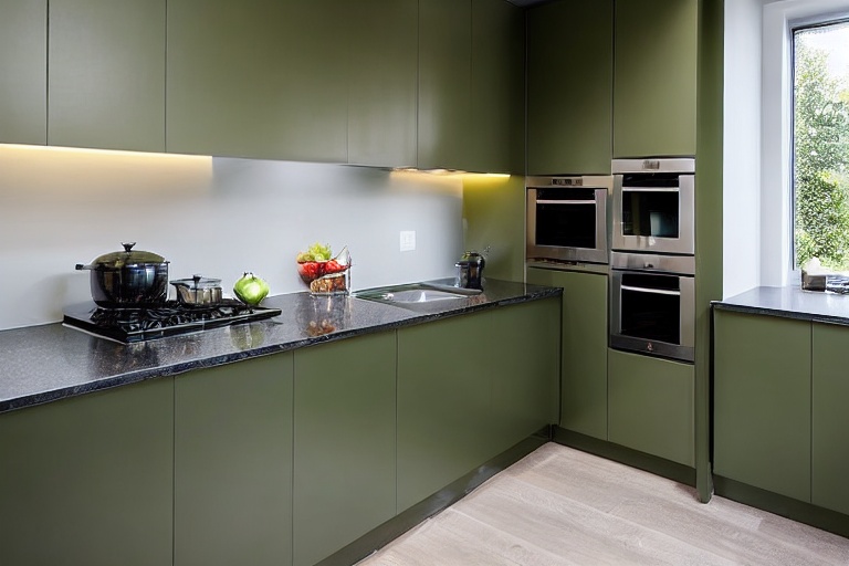 Intrahome Aria Modern 4 χρώμα Λακέ Πράσινο Δάσους έπιπλα κουζίνας 10 Μέτρα συνολικα τρέχον μέτρα Intrahome-65650224