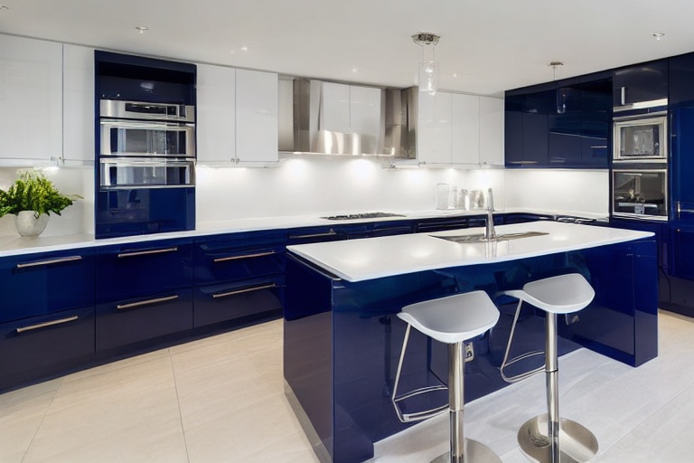 Intrahome Loft Home 4 χρώμα Νησί Μπλε & Λευκό Περίμετρος έπιπλα κουζίνας 10 Μέτρα συνολικα τρέχον μέτρα Intrahome-65650147
