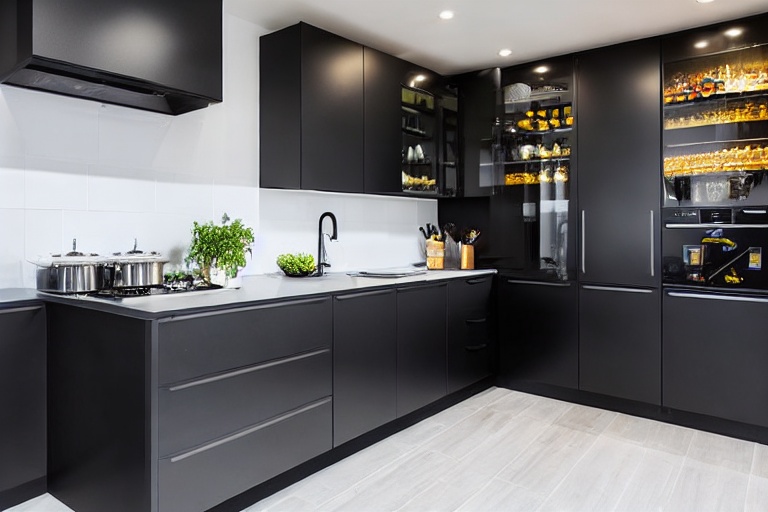 Intrahome Loft Select 4 χρώμα Μαύρο Μεταλλικό Ματ έπιπλα κουζίνας 10 Μέτρα συνολικα τρέχον μέτρα Intrahome-65650143
