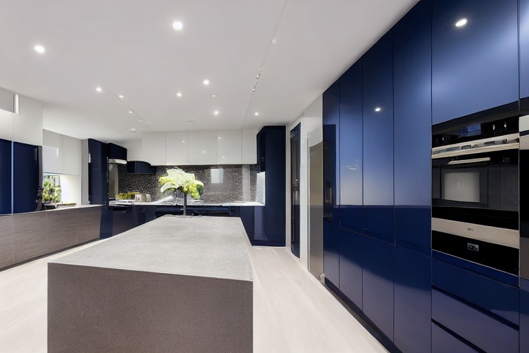 Intrahome Loft One 4 χρώμα Λακέ Ναυτικό Μπλε έπιπλα κουζίνας 10 Μέτρα συνολικα τρέχον μέτρα Intrahome-65650135