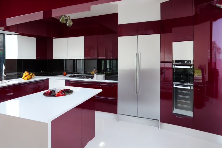 Intrahome Bianca Elegance 4 χρώμα Λακέ Μπορντό έπιπλα κουζίνας 10 Μέτρα συνολικα τρέχον μέτρα Intrahome-65650059