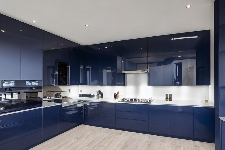 Intrahome Bianca Lux 4 χρώμα Λακέ Ναυτικό Μπλε έπιπλα κουζίνας 10 Μέτρα συνολικα τρέχον μέτρα Intrahome-65650053