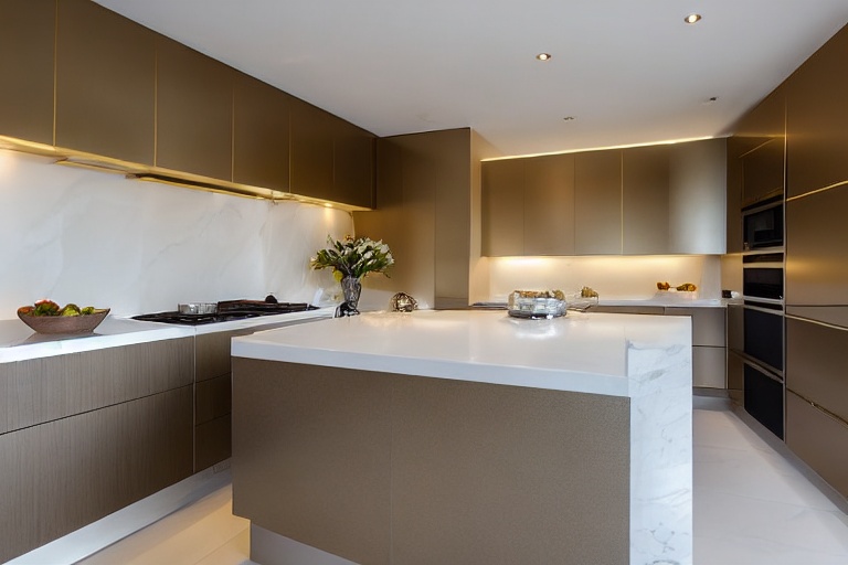 Intrahome Riviera Elegance 4 χρώμα Βουρτσιστό Χρυσό έπιπλα κουζίνας 10 Μέτρα συνολικα τρέχον μέτρα Intrahome-65650019