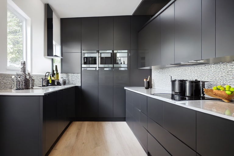 Intrahome Toscana Plus 4 χρώμα Λακέ Ανθρακί έπιπλα κουζίνας 10 Μέτρα συνολικα τρέχον μέτρα Intrahome-65650011