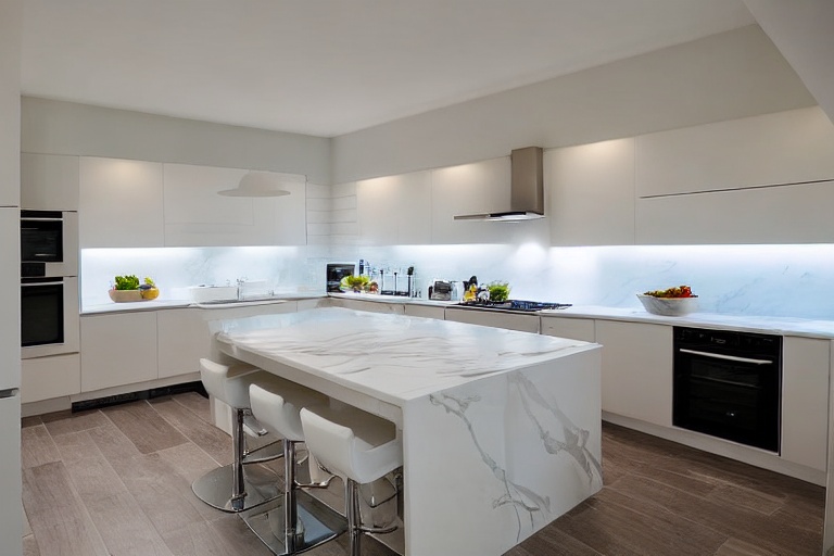 Intrahome Olympia Modern 4 χρώμα Εφέ Λευκού Μαρμάρου έπιπλα κουζίνας 10 Μέτρα συνολικα τρέχον μέτρα Intrahome-65649904