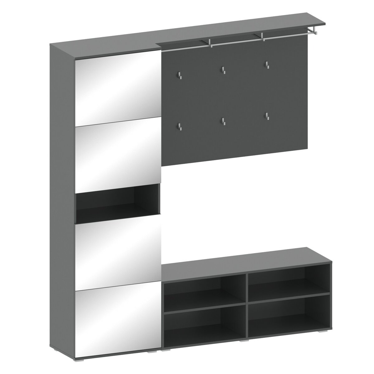 Omarket Σετ Εισόδου 3 τεμ Crocus με Καθρέπτη 213x40x189εκ | P0102-V02 Omarket-AI89275883-1