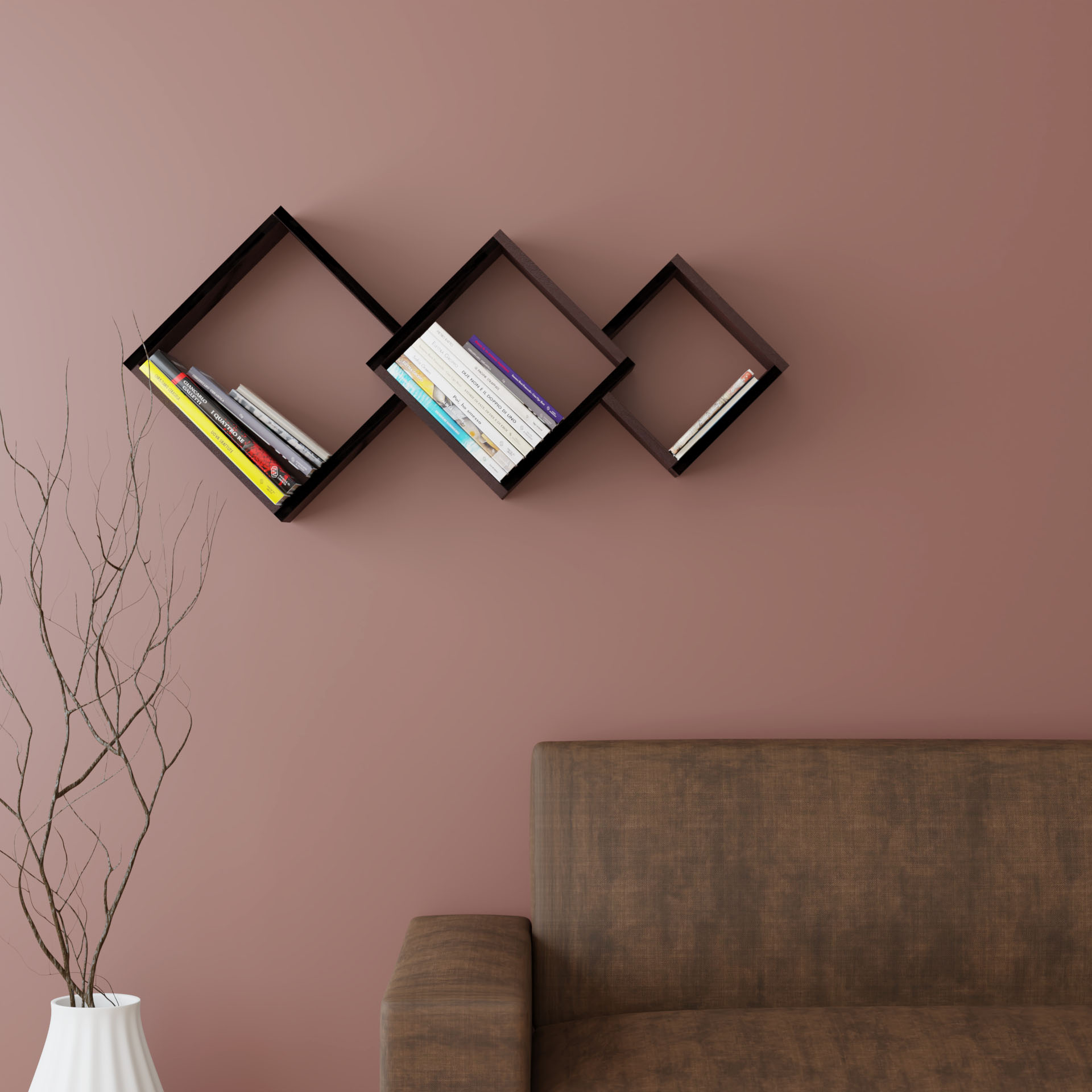 Intrahome Ραφιέρα SUNY 150x15x50cm Wenge | P0284-V10 Intrahome-AI89276065-9