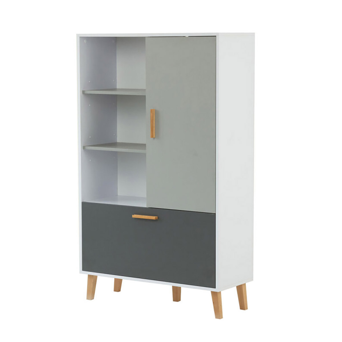 Intrahome Ραφιέρα Celestia Style Λευκό-Γραφίτη-Γκρι 135x36x147cm | P0056-V10 Intrahome-AI89275837-9