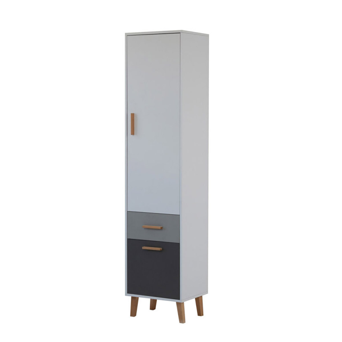 Intrahome Ραφιέρα Bellanova Line 2D1S Λευκό-Γραφίτη-Γκρι 91.8x36x199cm | P0040-V10 Intrahome-AI89275821-9