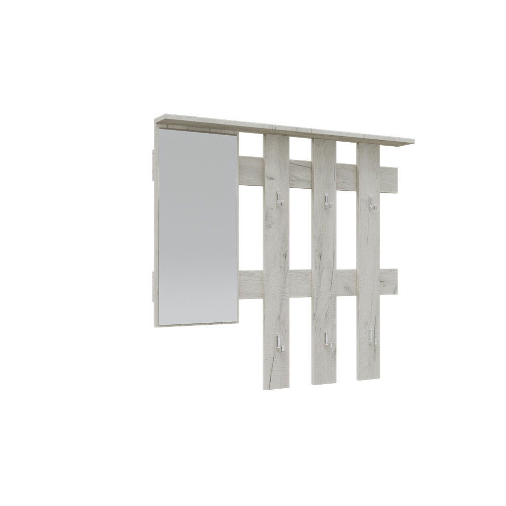 Omarket Κρεμάστρα Reno με Καθρέπτη Λευκό 145x10x90cm | P0064-V10 Omarket-AI89275845-9