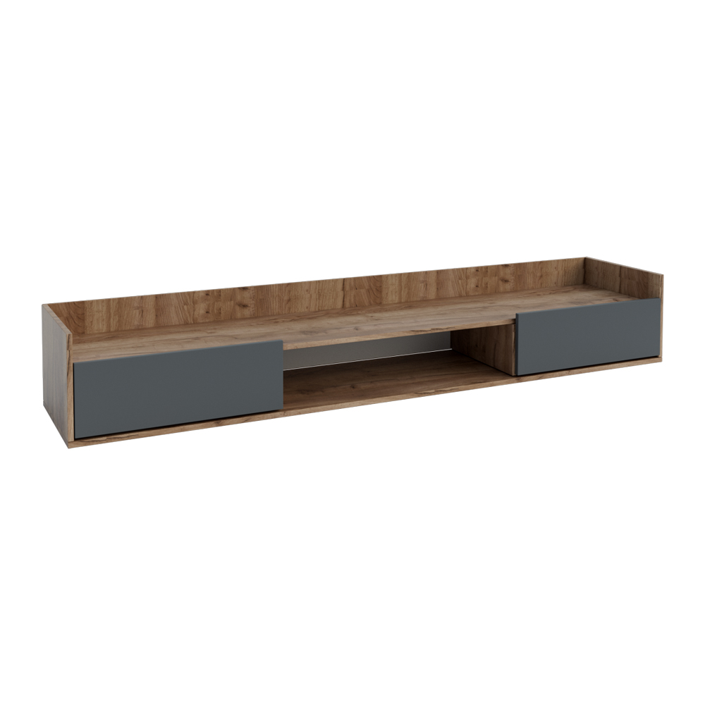 Omarket Έπιπλο TV Callisto Σκούρο Δρυς-Γραφίτης 215x40x30cm | P0327-V04 Omarket-AI89276108-3