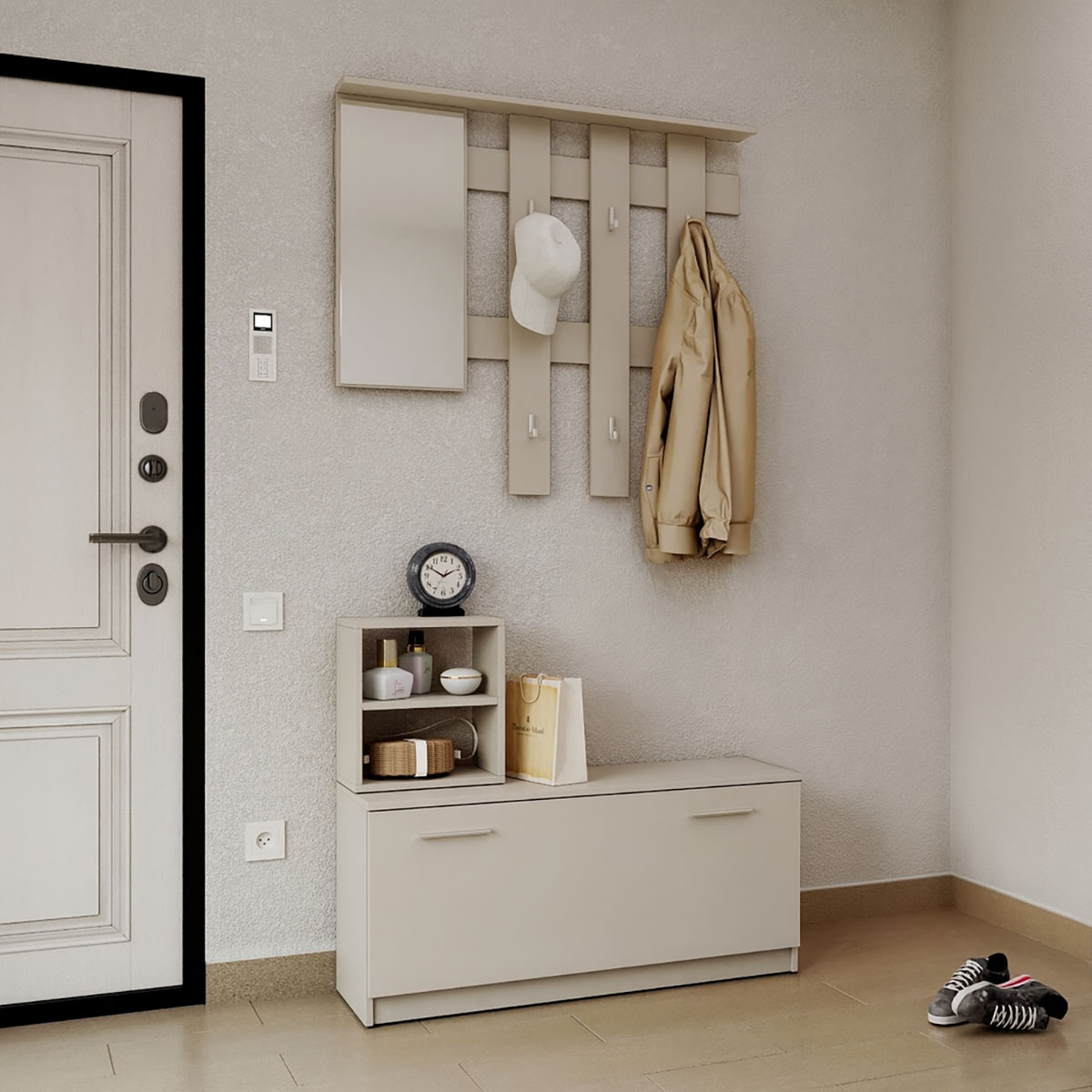 Omarket Σετ Εισόδου Reno-S Cashmere 110x32x200cm | P0105-V03 Omarket-AI89275886-2