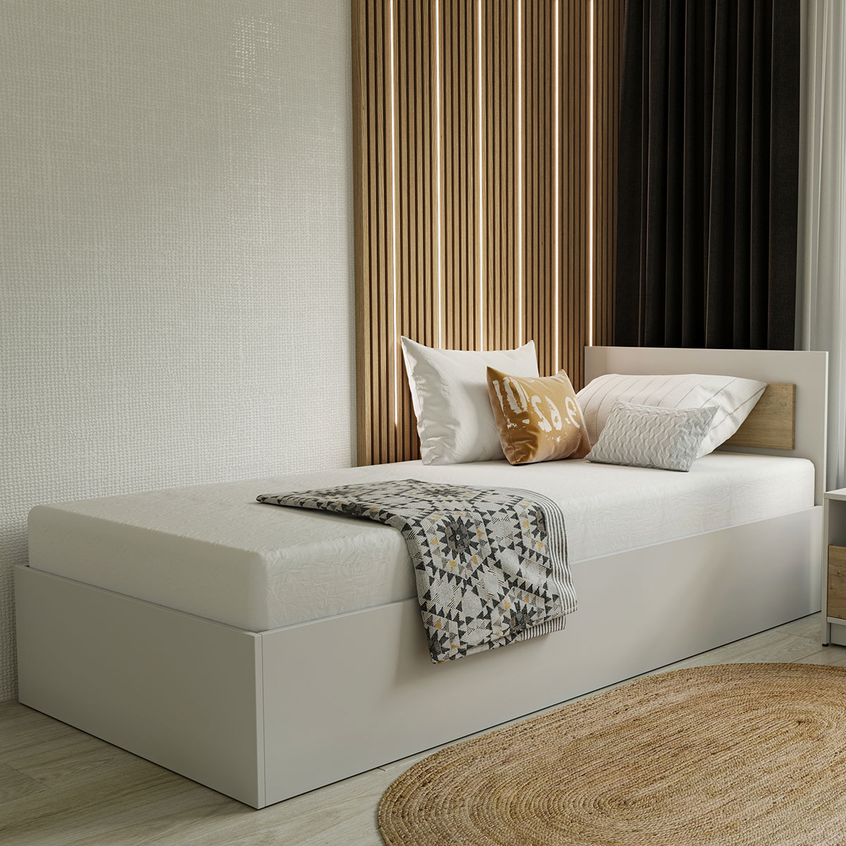 Intrahome Κρεβάτι Viva Λευκό-Σονόμα 90x200cm | P0272-V10 Intrahome-AI89276053-9