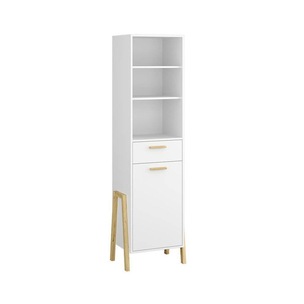 Omarket Βιβλιοθήκη Belle Λευκό 46x41x197cm | P0243-V02 Omarket-AI89276024-1