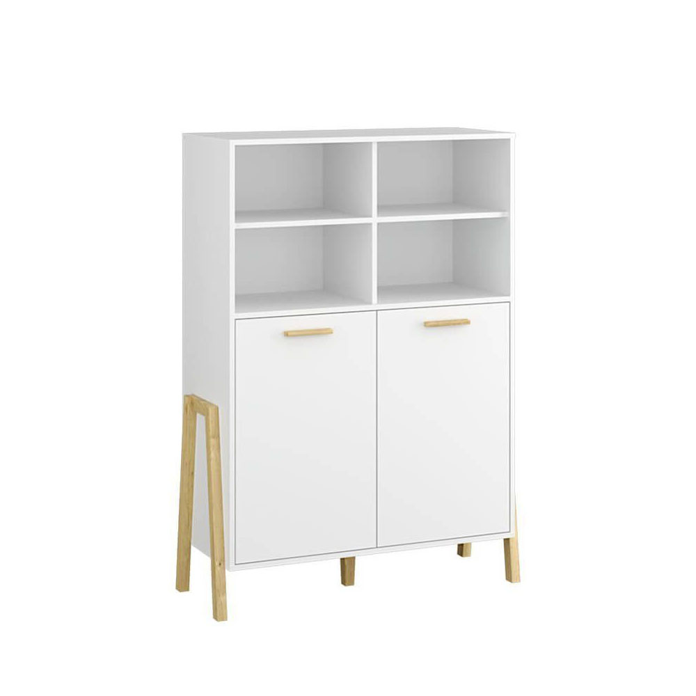 Omarket Βιβλιοθήκη Belle Λευκό 102.5x41x152.5cm | P0241-V01 Omarket-AI89276022