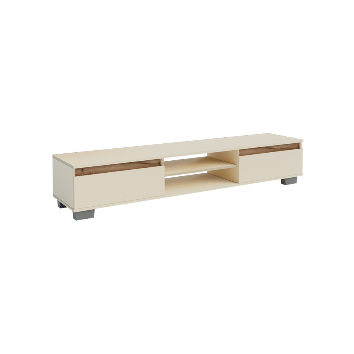 Omarket Έπιπλο TV Lilu Μπεζ-Σκούρο Δρυς 220x37x31cm | P0333-V10 Omarket-AI89276114-9