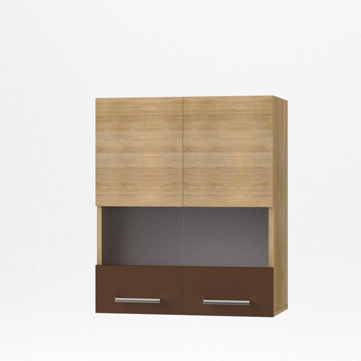 Intrahome Alina Πάνω ντουλάπι με Τζάμι 60x30,5x71,8εκ Σονόμα-Μόκκα | P0481-V10 Intrahome-AI89276285-9