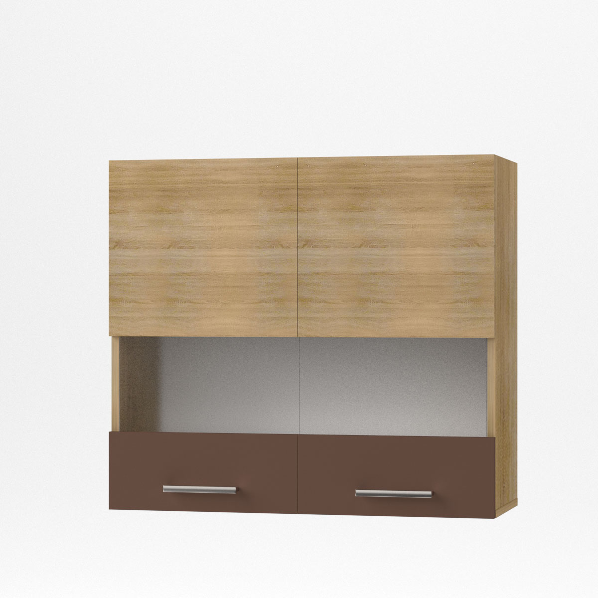 Intrahome Alina Πάνω ντουλάπι με Τζάμι 80x30,5x71,8εκ Σονόμα-Μόκκα | P0482-V10 Intrahome-AI89276286-9