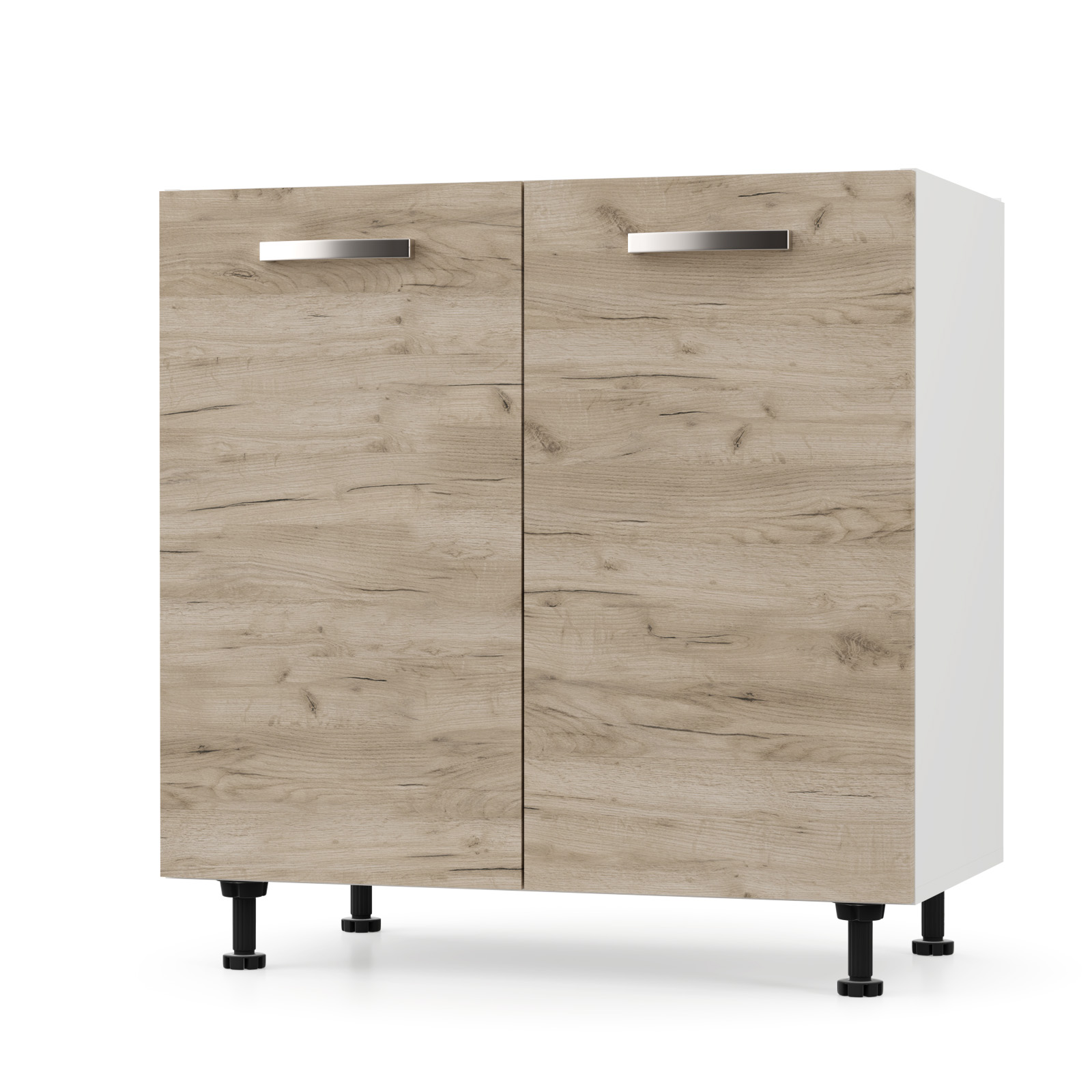 Intrahome CHARLOTΤE Ντουλάπι Νεροχύτη 125x46.5x82εκ με μεταλλικά χερούλια Δρύς | P0540-V10 Intrahome-AI89276344-9