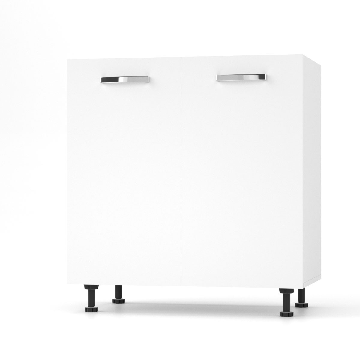 Intrahome CHARLOTΤE Ντουλάπι Νεροχύτη 125x46.5x82εκ με μεταλλικά χερούλια Λευκό | P0541-V10 Intrahome-AI89276345-9