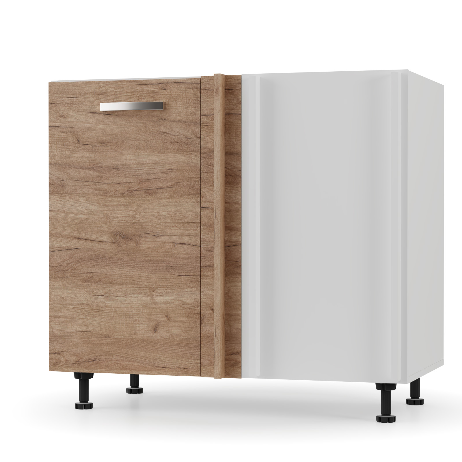 Intrahome CHARLOTΤE Κάτω Ντουλάπι Γωνίας 135x50x82εκ με μεταλλικά χερούλια Χρυσός Δρυς | P0536-V10 Intrahome-AI89276340-9