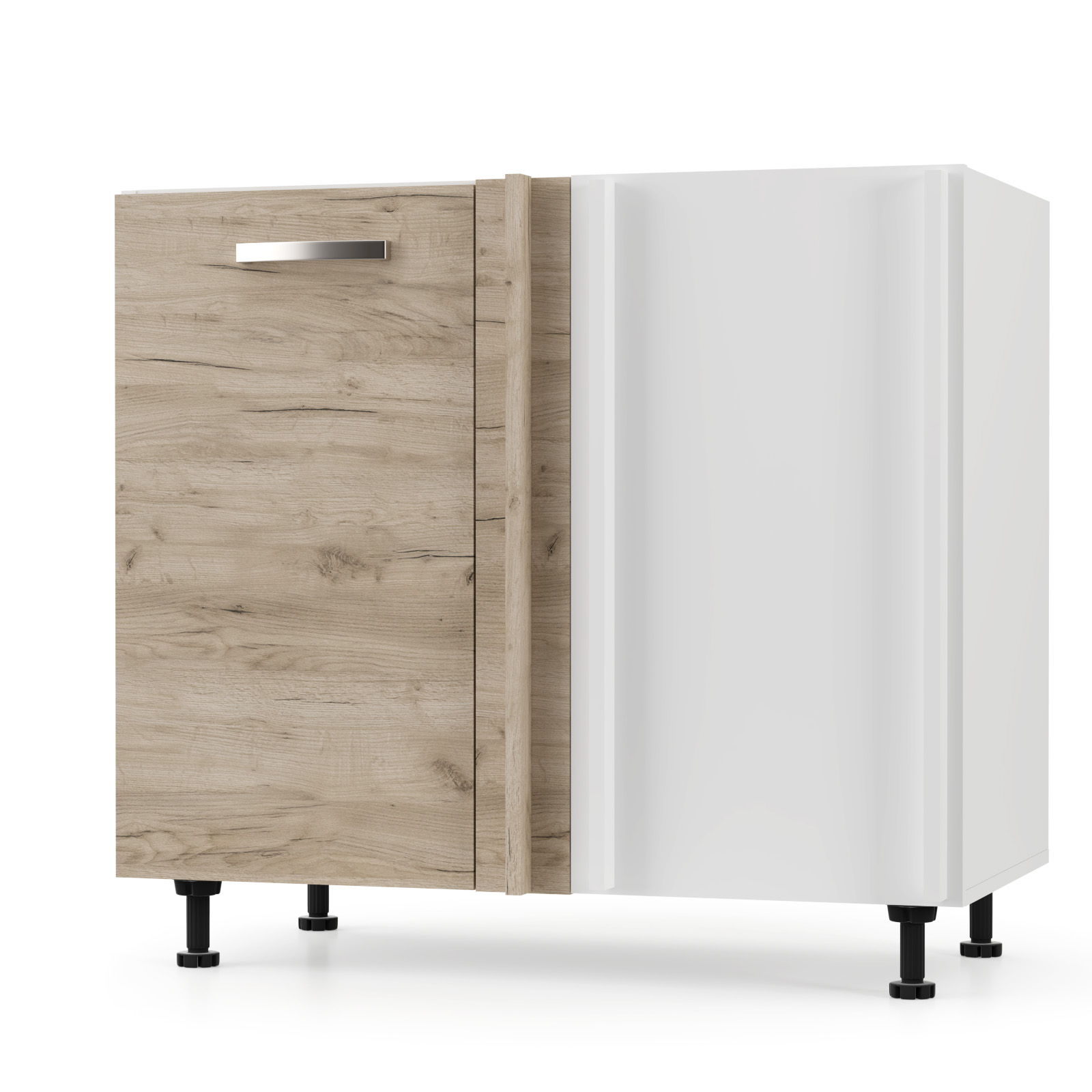 Intrahome CHARLOTΤE Κάτω Ντουλάπι Γωνίας 135x50x82cm με μεταλλικά χερούλια Δρύς | P0534-V10 Intrahome-AI89276338-9