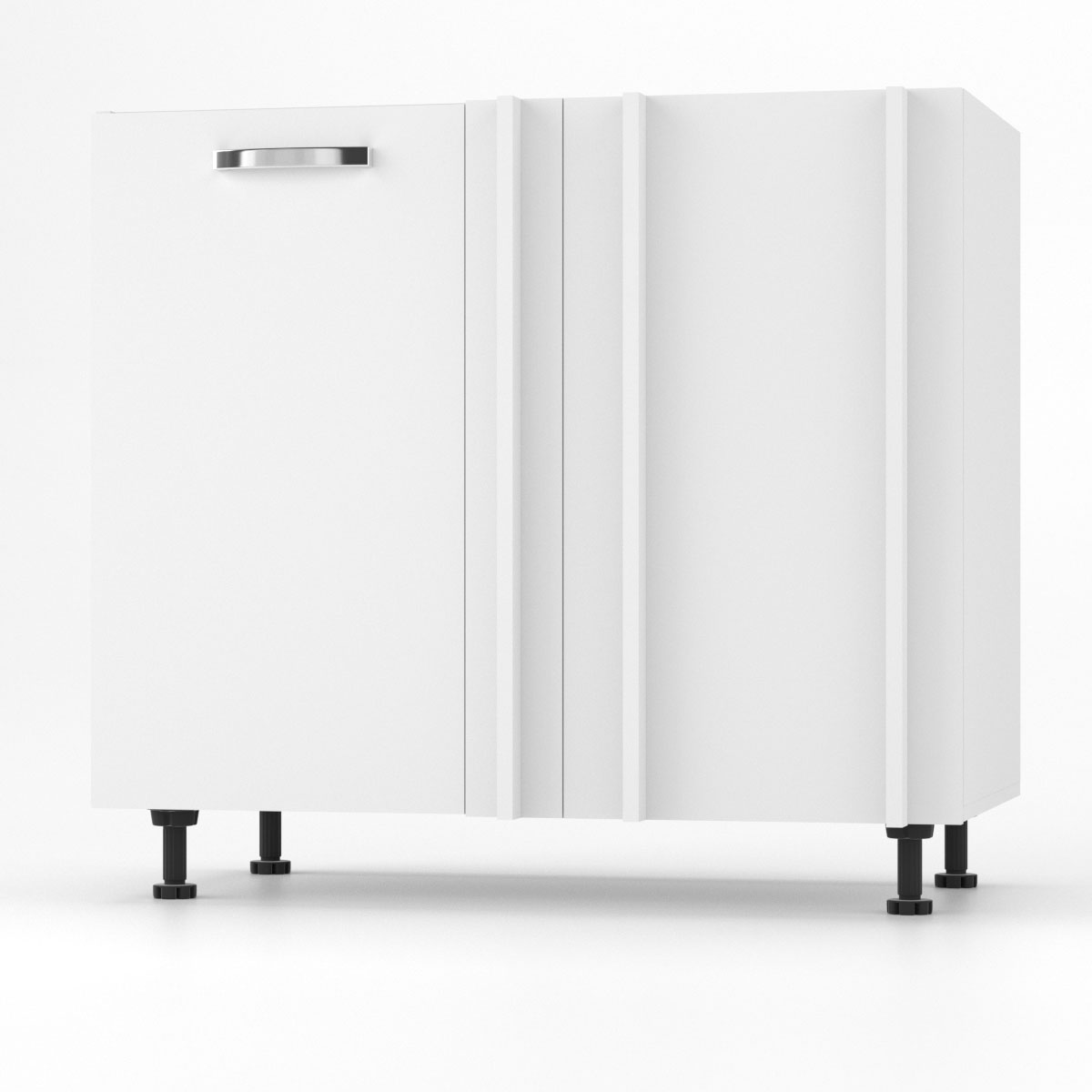 Intrahome CHARLOTΤE Κάτω Ντουλάπι Γωνίας 135x50x82εκ με μεταλλικά χερούλια Λευκό | P0535-V10 Intrahome-AI89276339-9