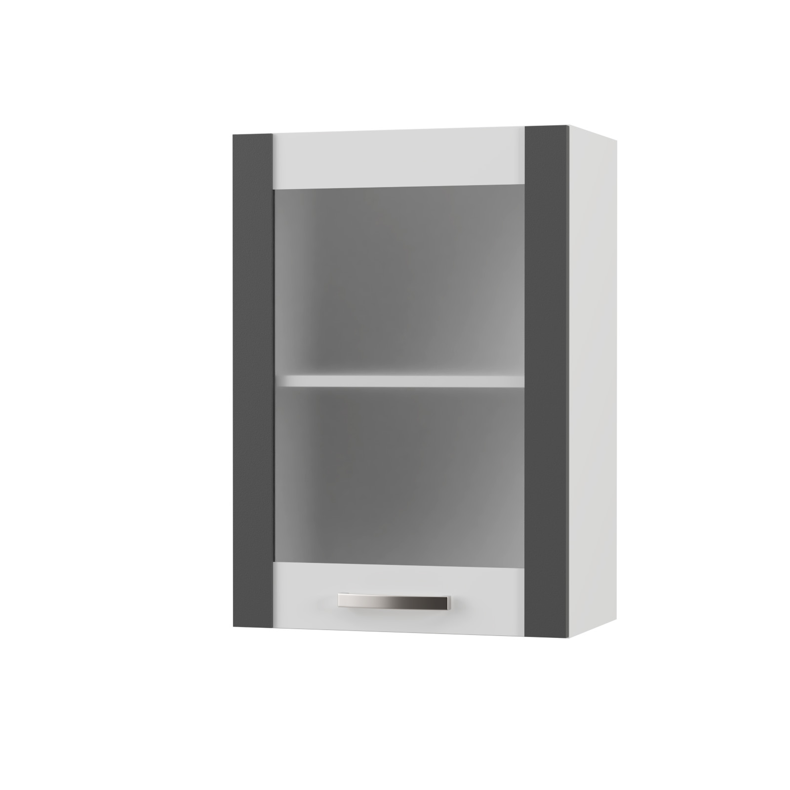 Intrahome CHARLOTΤE Πάνω Ντουλάπι Με Τζάμι Δεξί 95x30.5x71.8εκ με μεταλλικά χερούλια Γραφίτης | P0566-V10 Intrahome-AI89276370-9