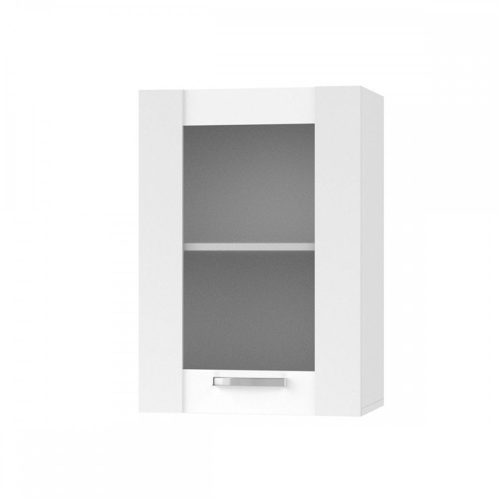 Intrahome CHARLOTΤE Πάνω Ντουλάπι Με Τζάμι Δεξί 95x30.5x71.8εκ με μεταλλικά χερούλια Λευκό | P0567-V10 Intrahome-AI89276371-9