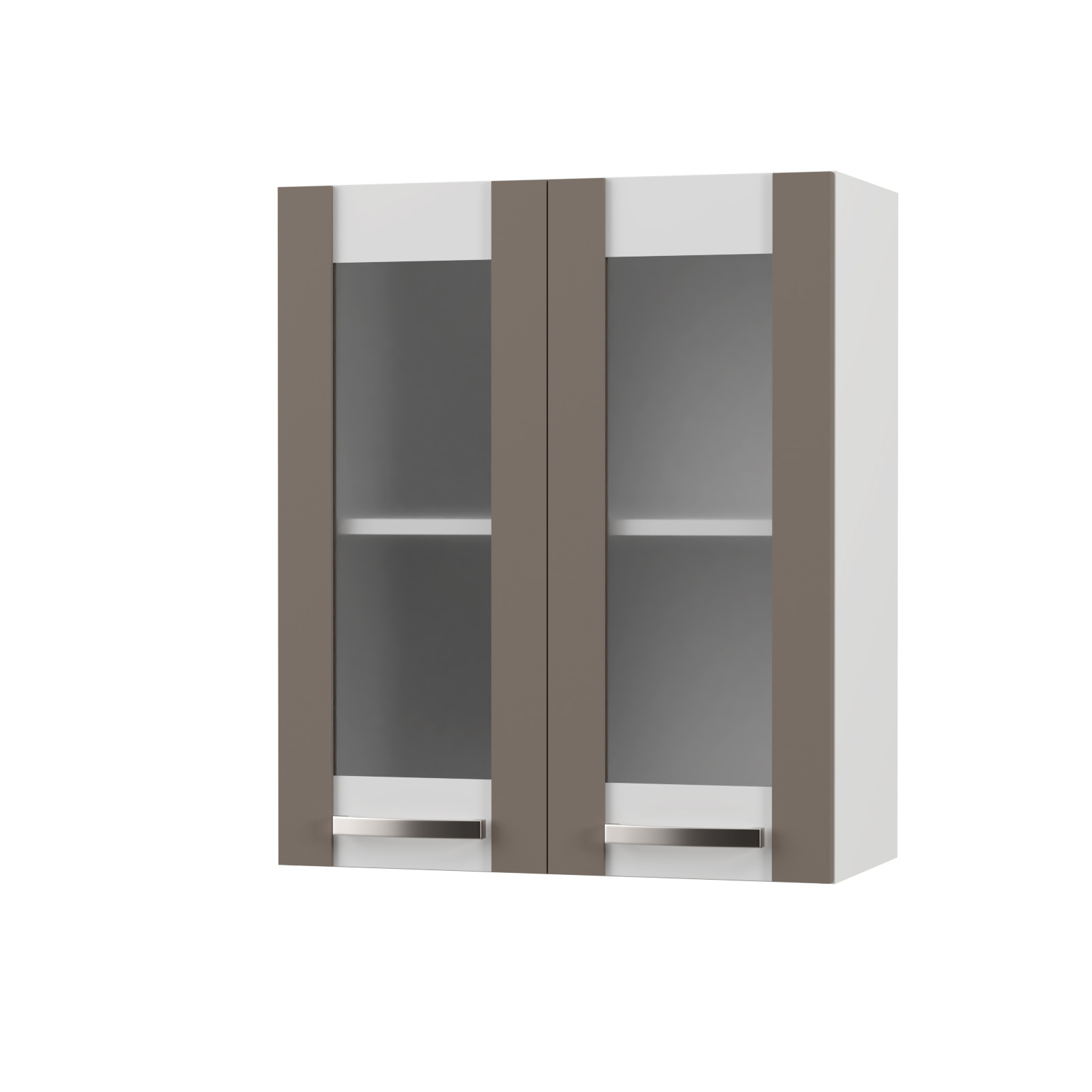 Intrahome CHARLOTΤE Πάνω Ντουλάπι Με Τζάμι 105x30.5x71.8εκ με μεταλλικά χερούλια Μόκα | P0561-V10 Intrahome-AI89276365-9