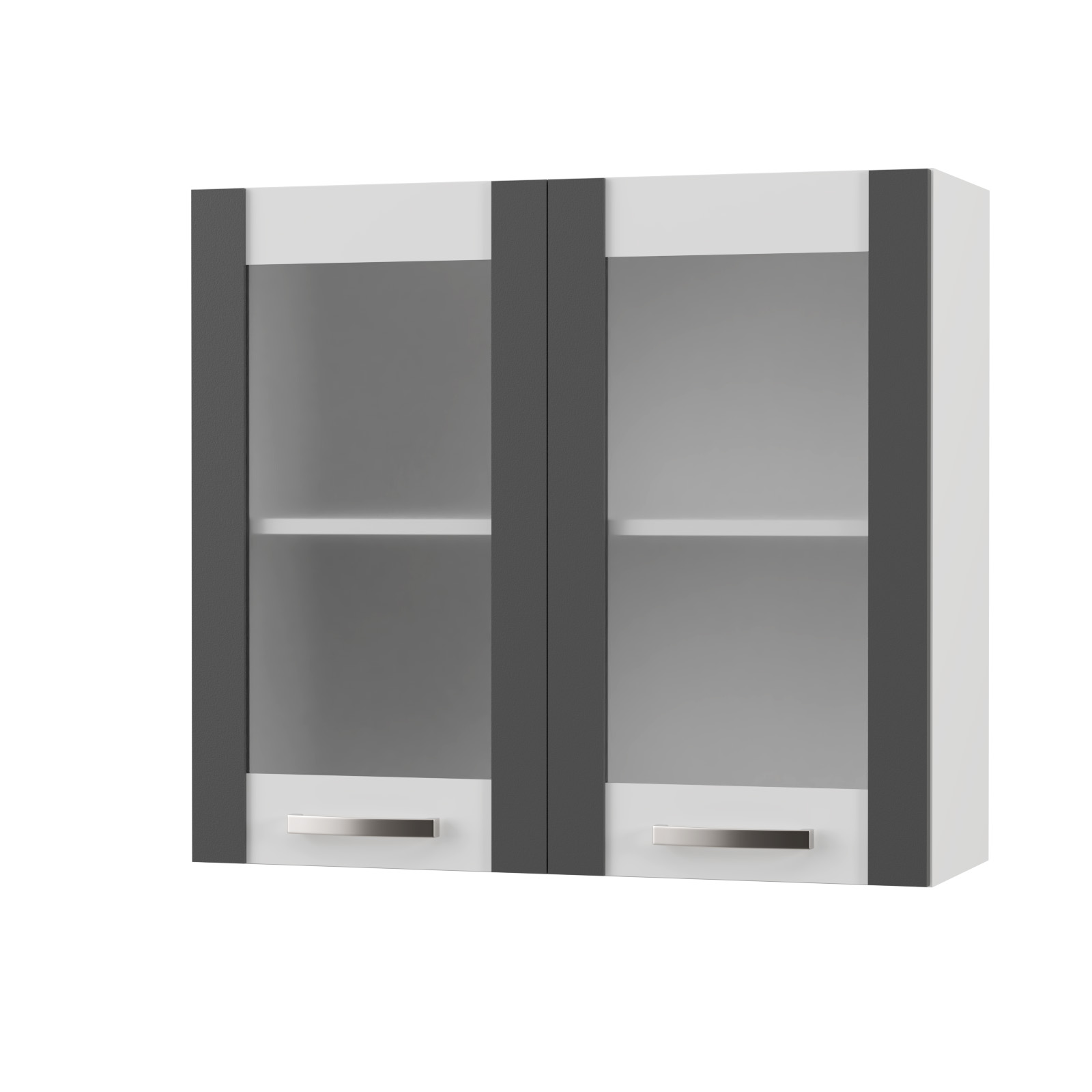 Intrahome CHARLOTΤE Πάνω Ντουλάπι Με Τζάμι 125x30.5x71.8εκ με μεταλλικά χερούλια Γραφίτης | P0562-V10 Intrahome-AI89276366-9