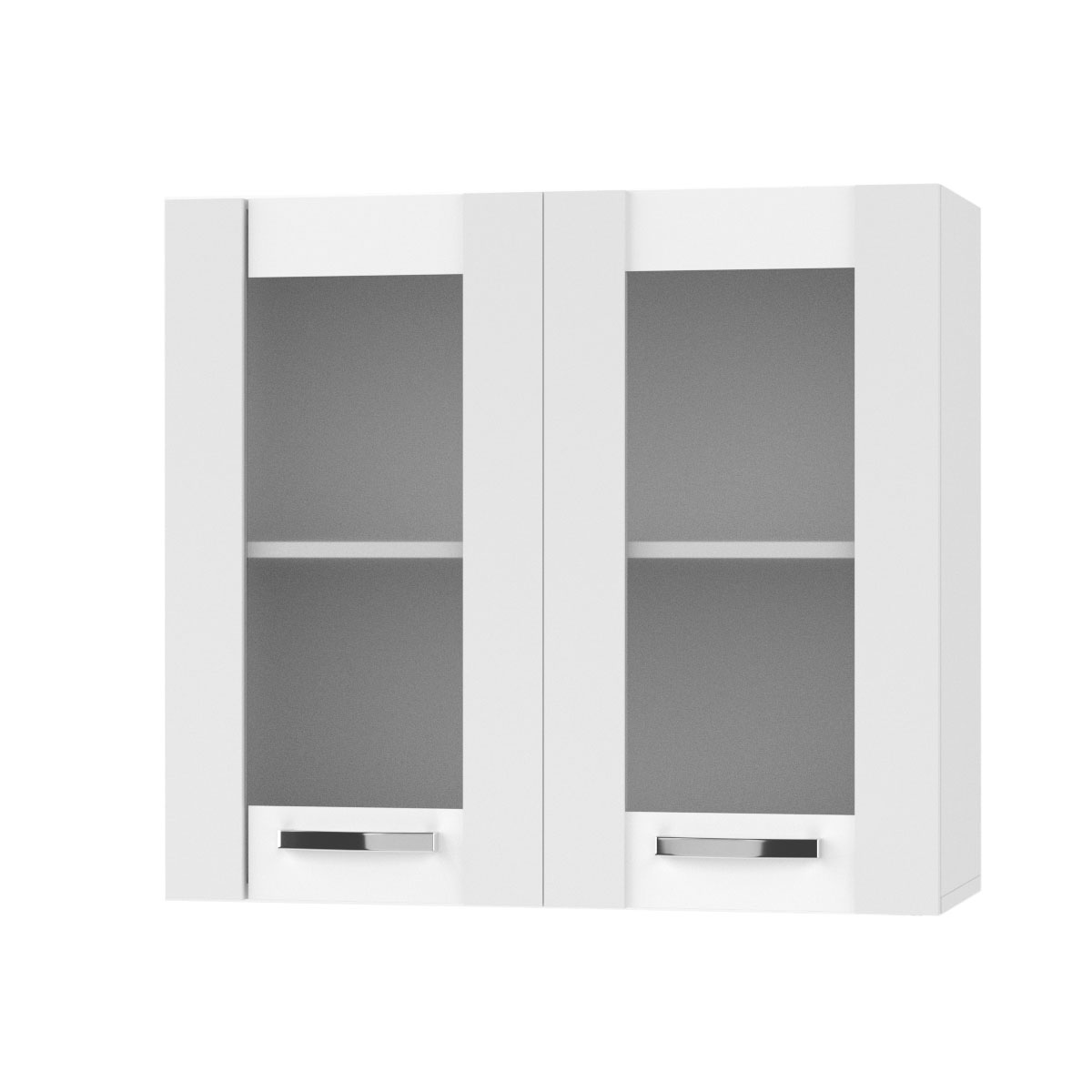 Intrahome CHARLOTΤE Πάνω Ντουλάπι Με Τζάμι 125x30.5x71.8εκ με μεταλλικά χερούλια Λευκό | P0563-V10 Intrahome-AI89276367-9