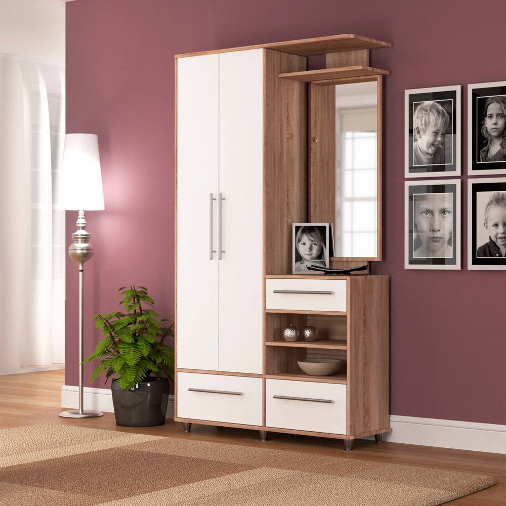 Intrahome Σετ εισόδου-χωλ Niag 580 158x37.5x198εκ Λευκό-Σονόμα | P0110-V10 Intrahome-AI89275891-9