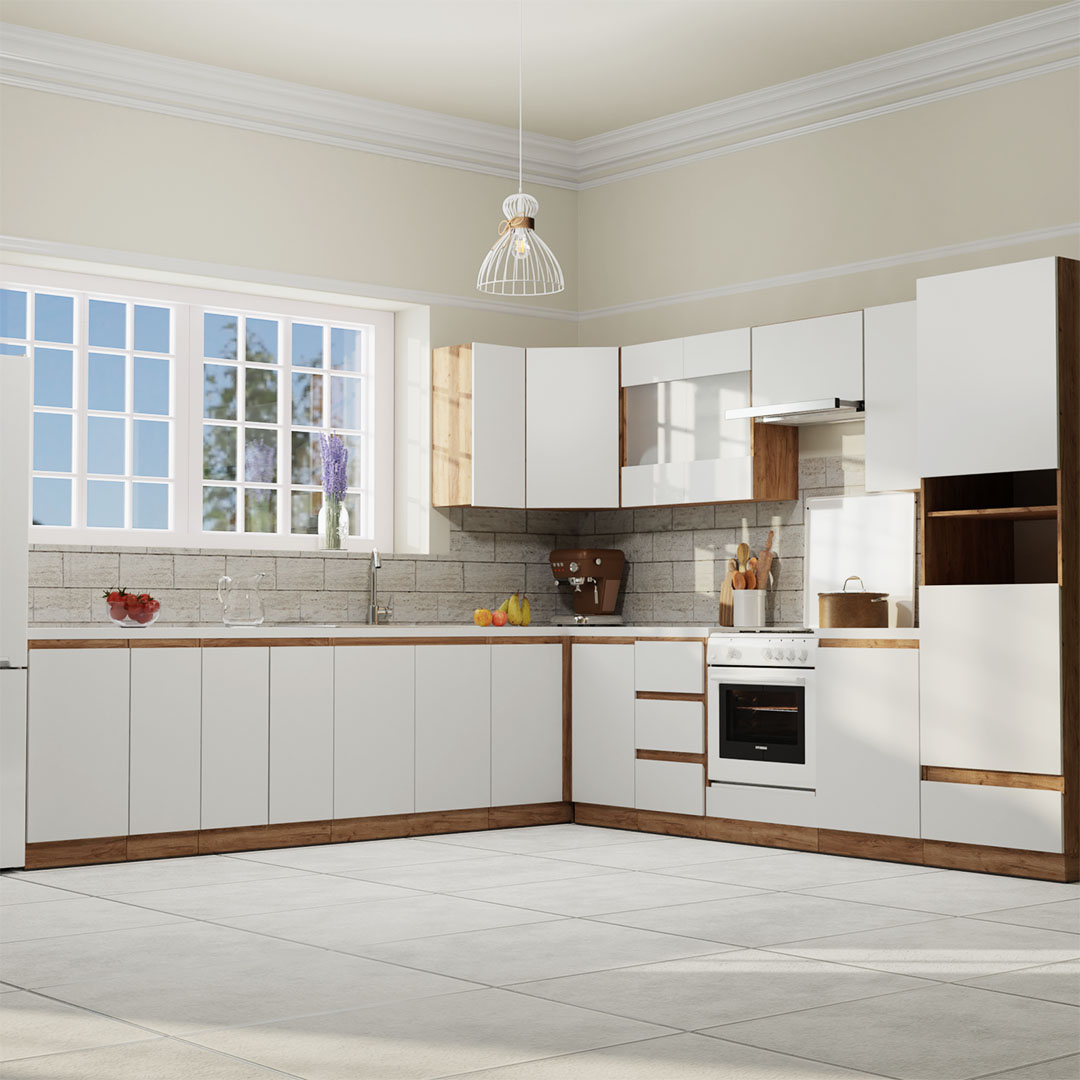 Intrahome Κουζίνα Soft Σετ 15 τεμαχίων Λευκό με βελανιδιά | P0902-V10 Intrahome-AI89276723-9