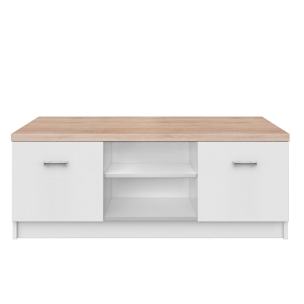 Omarket Έπιπλο TV 155x42x46εκ Λευκό-Sonoma Με Δύο Ντουλάπια | P0326-V08 Omarket-AI89276107-7