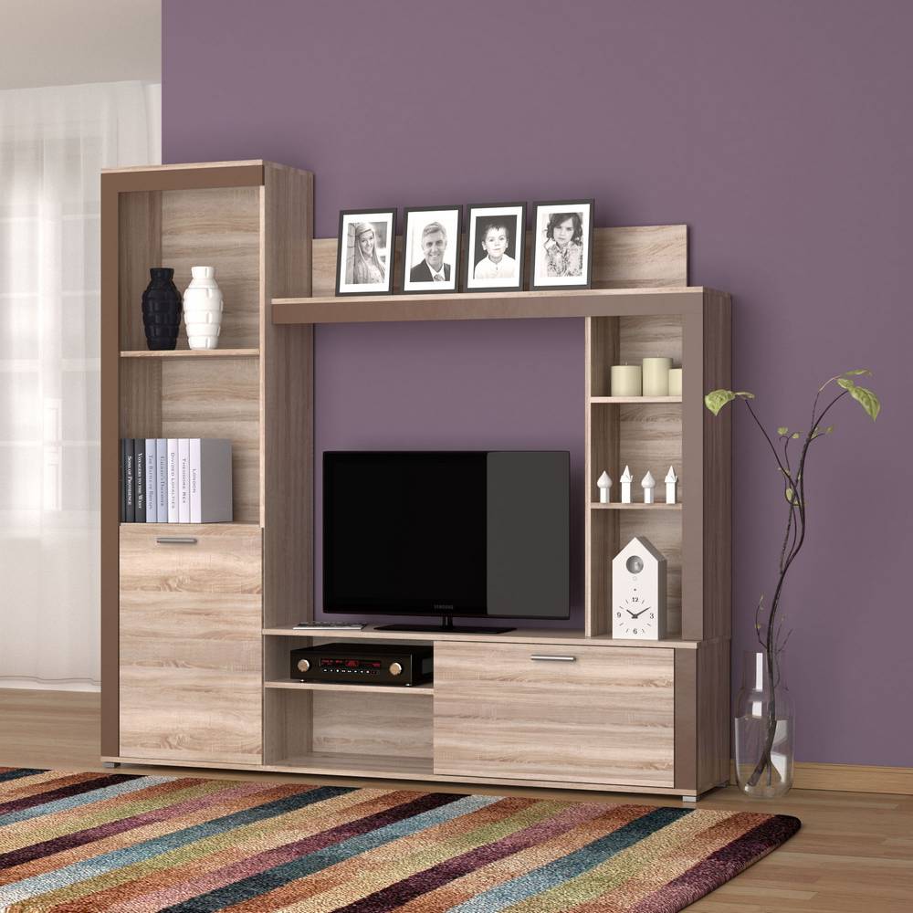 Omarket Σύνθεση Tηλεόρασης Badan 203x35x181εκ Σονόμα-Μόκκα | P0381-V04 Omarket-AI89276162-3